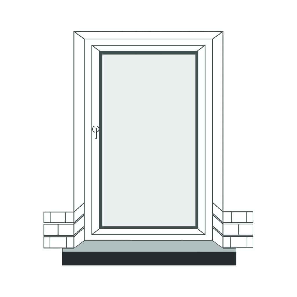 Door with blinds.