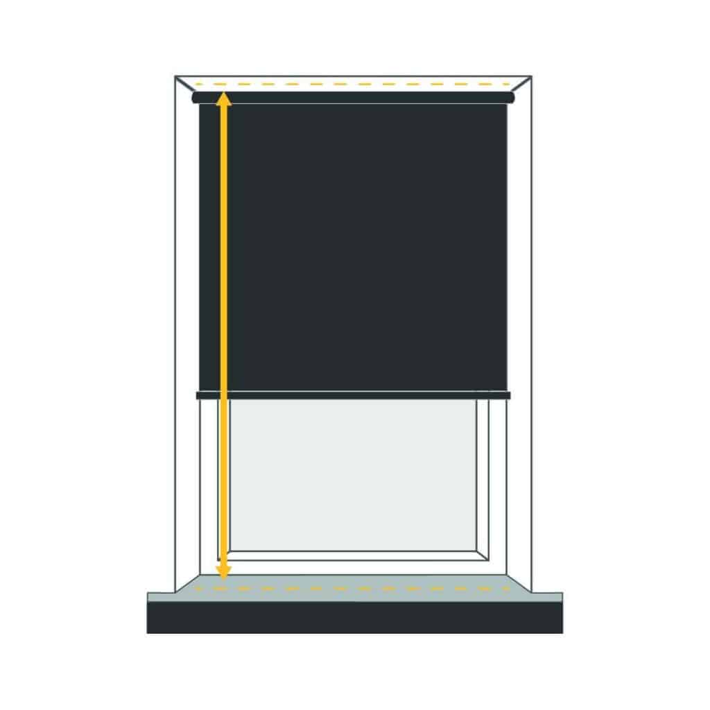 Black window blind.