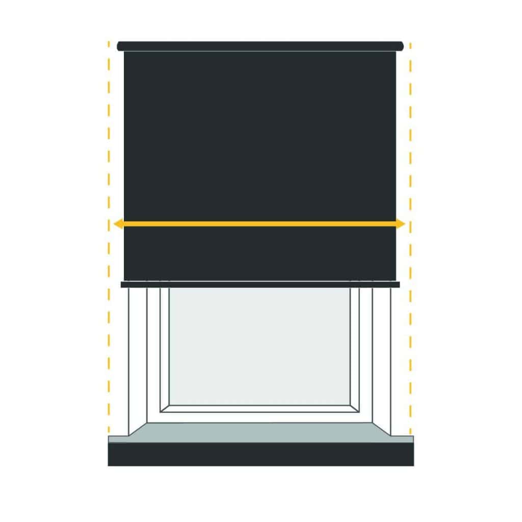 Black window blind.