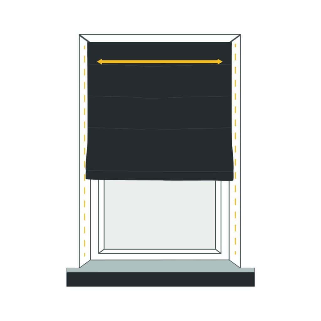 Black window blind.