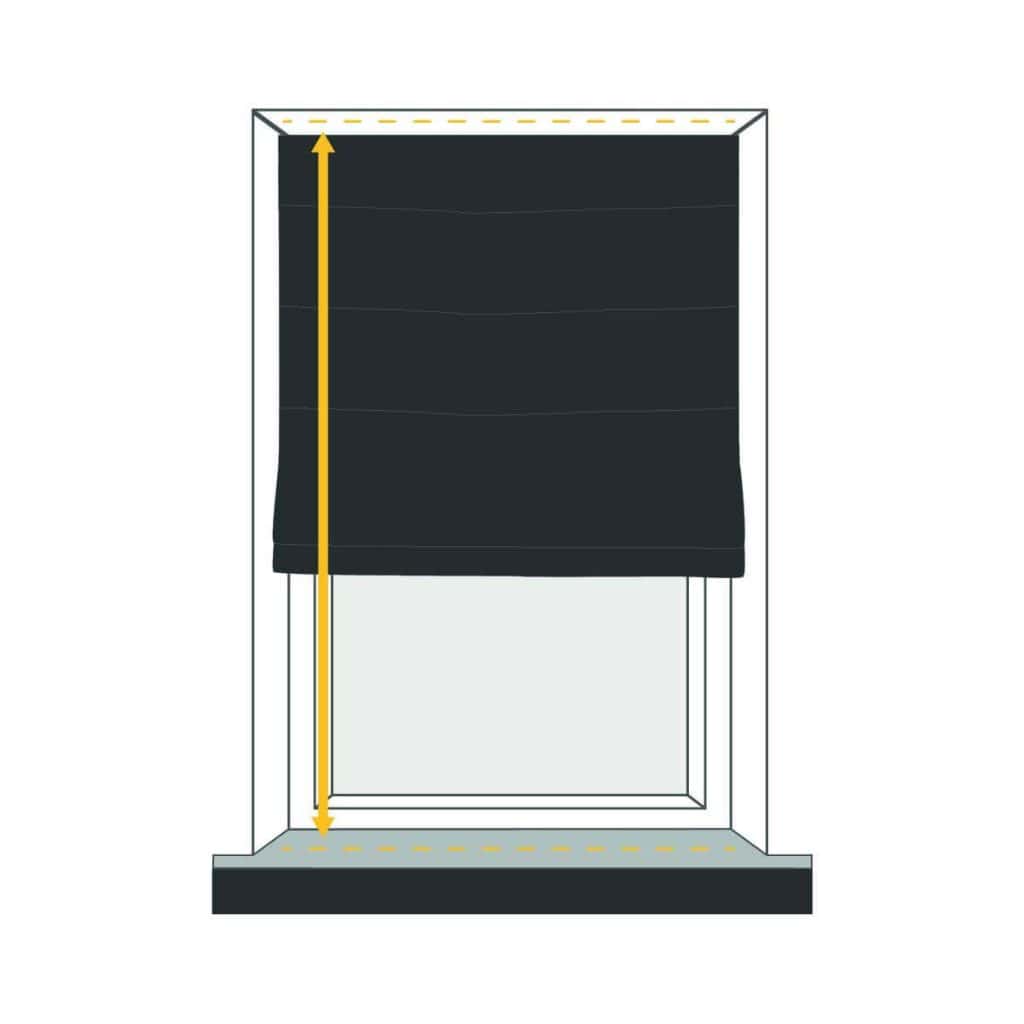 Black window blind.