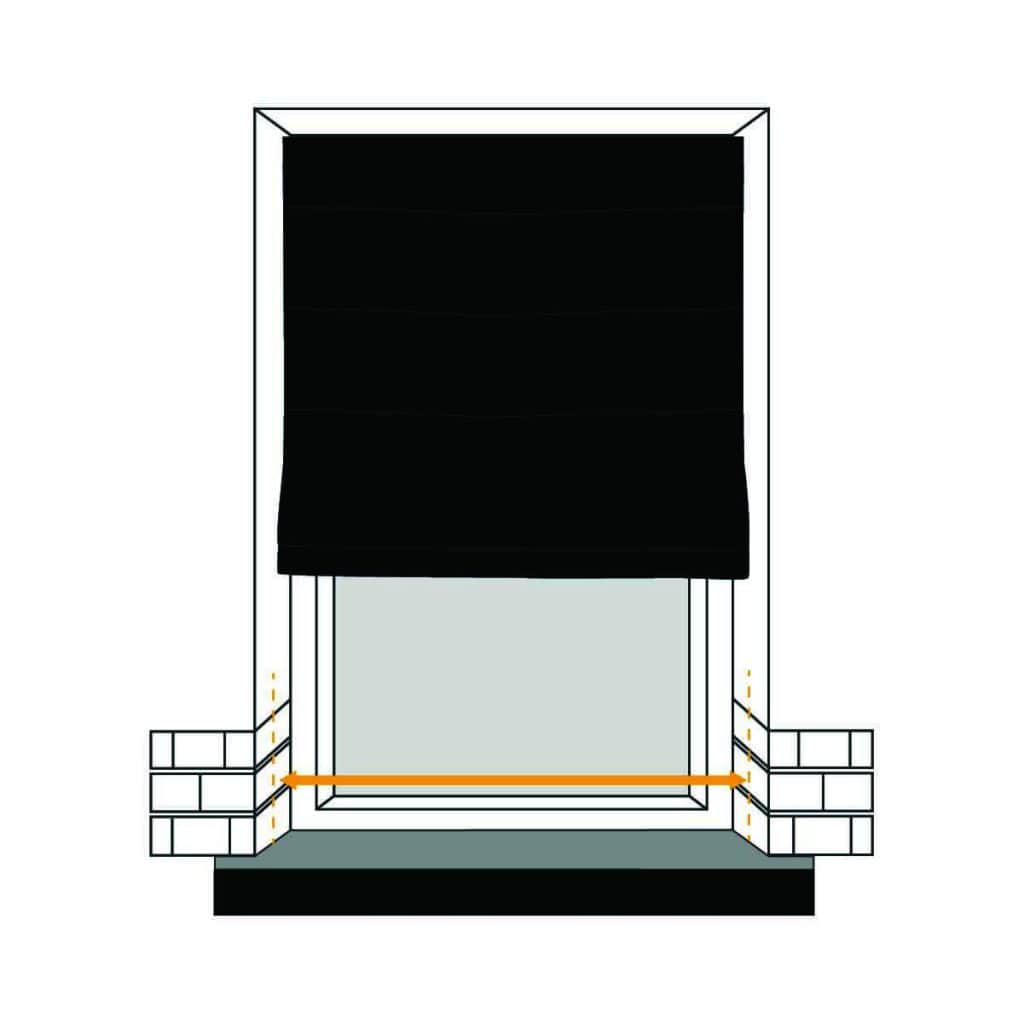 Black window blind.