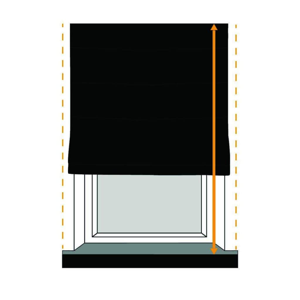 Black window blind.