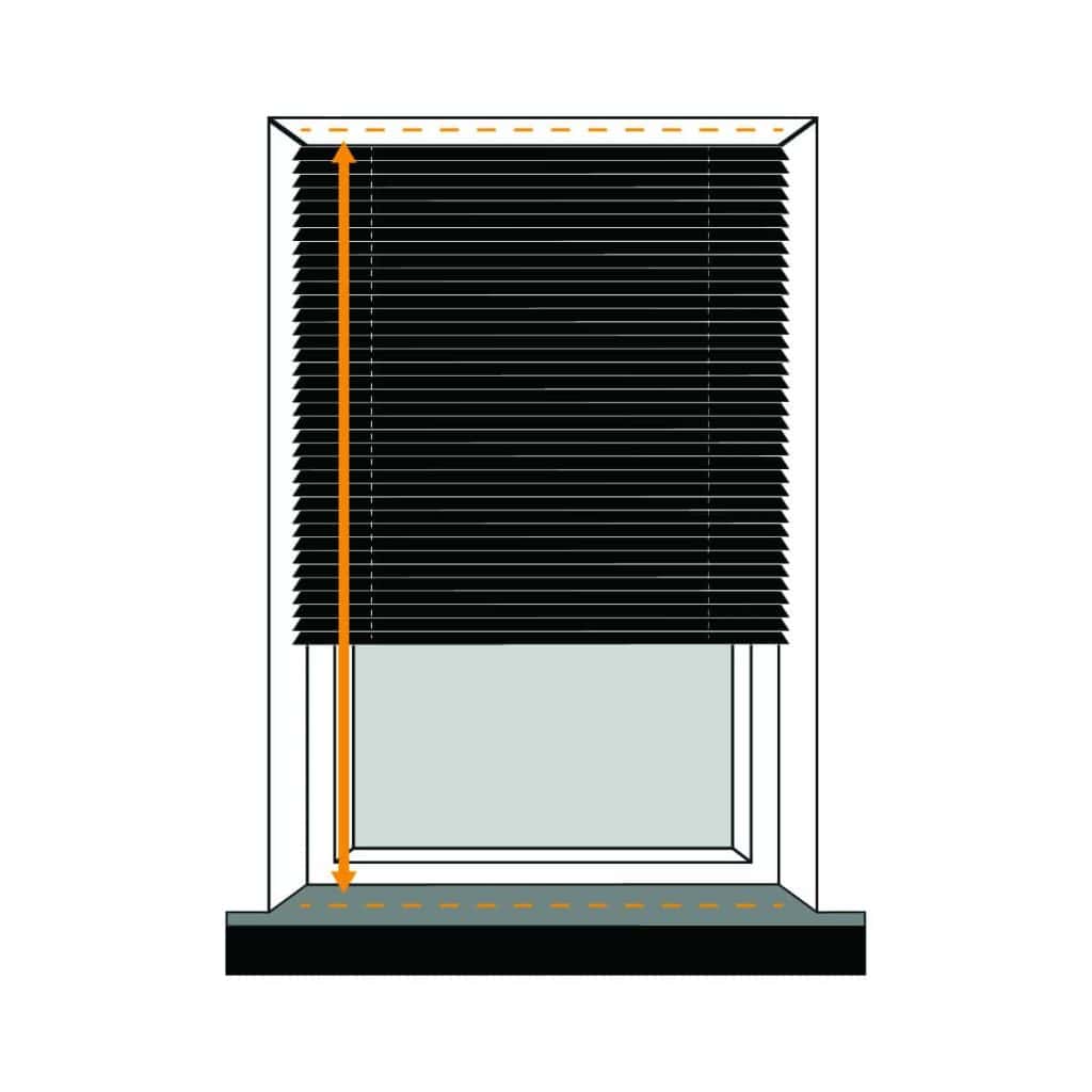 Black window blinds.