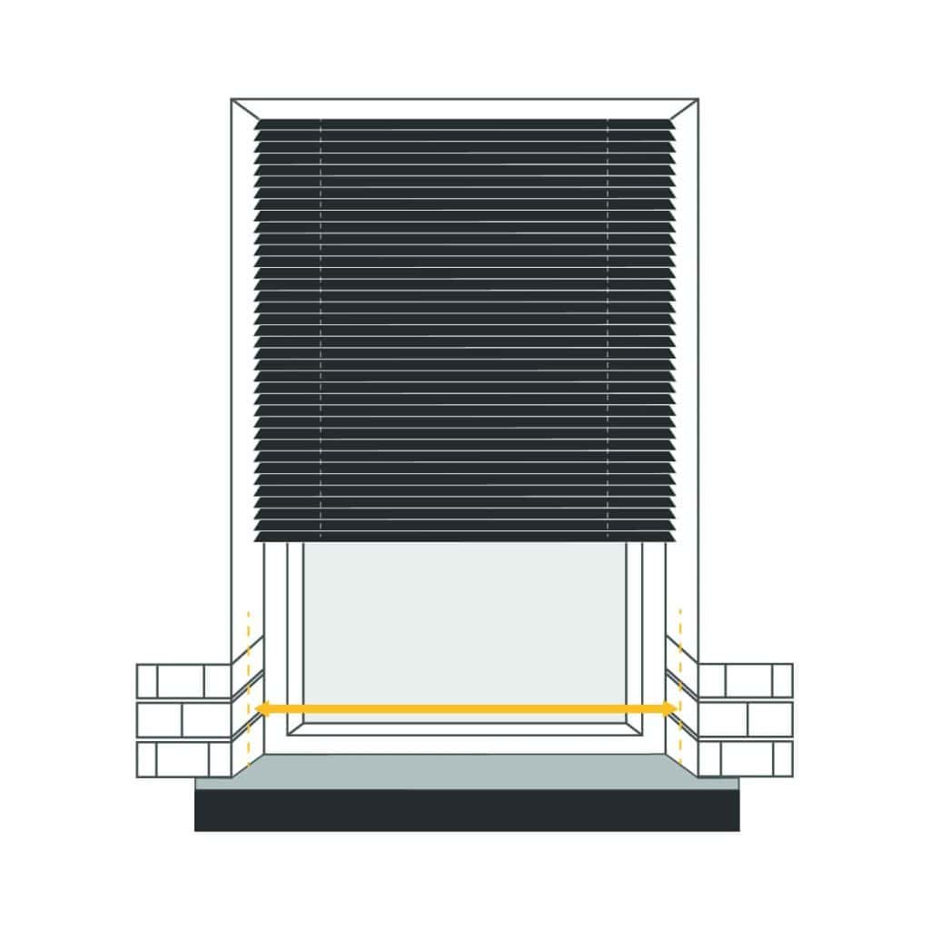 Black window blinds.