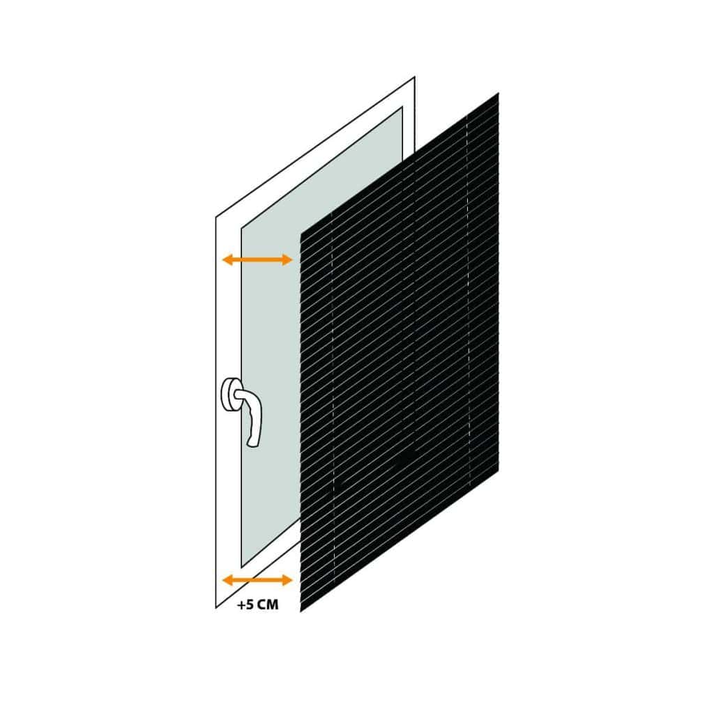 Black window blinds.