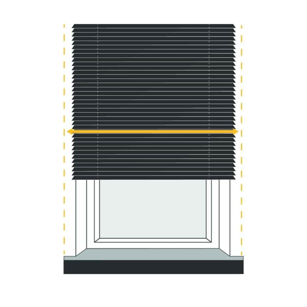Black window blinds.