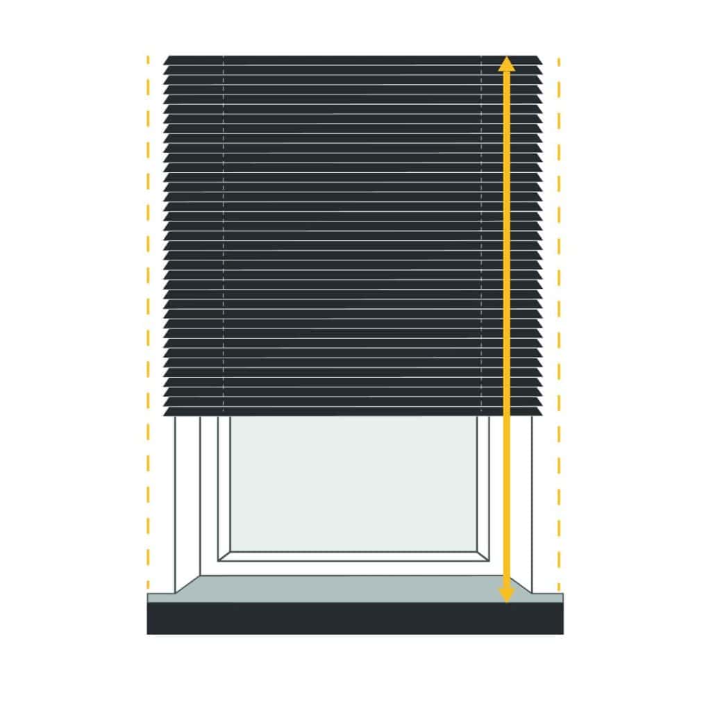 Black window blinds.