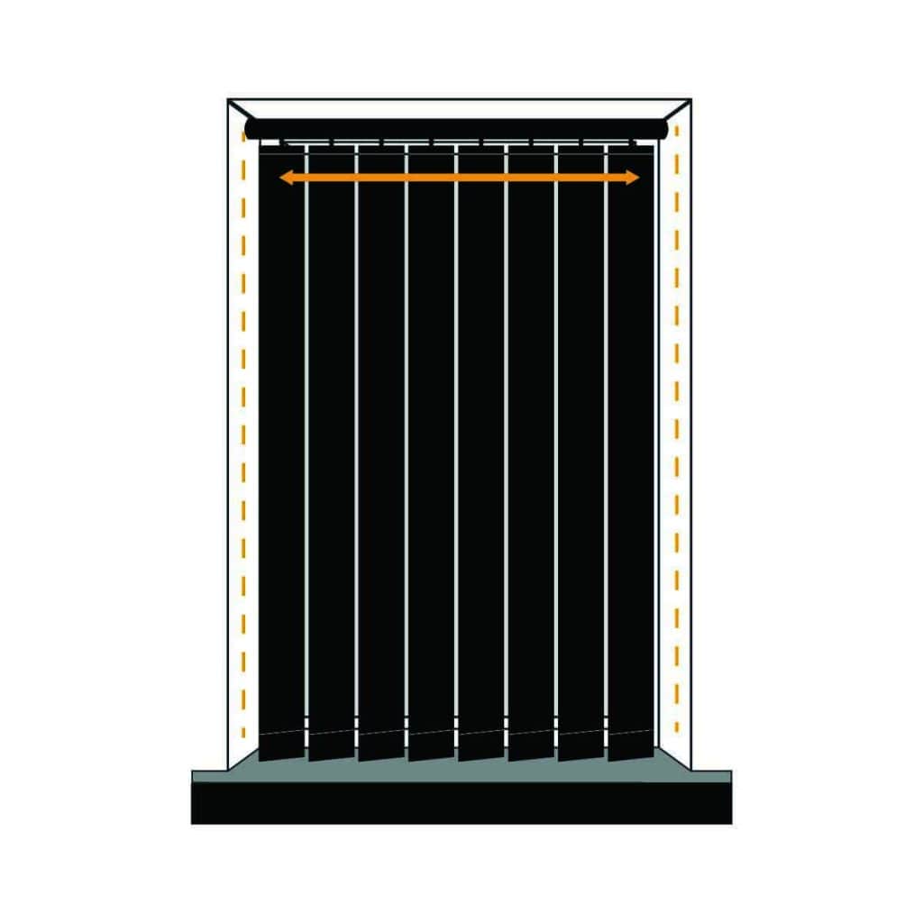 Black vertical blind.