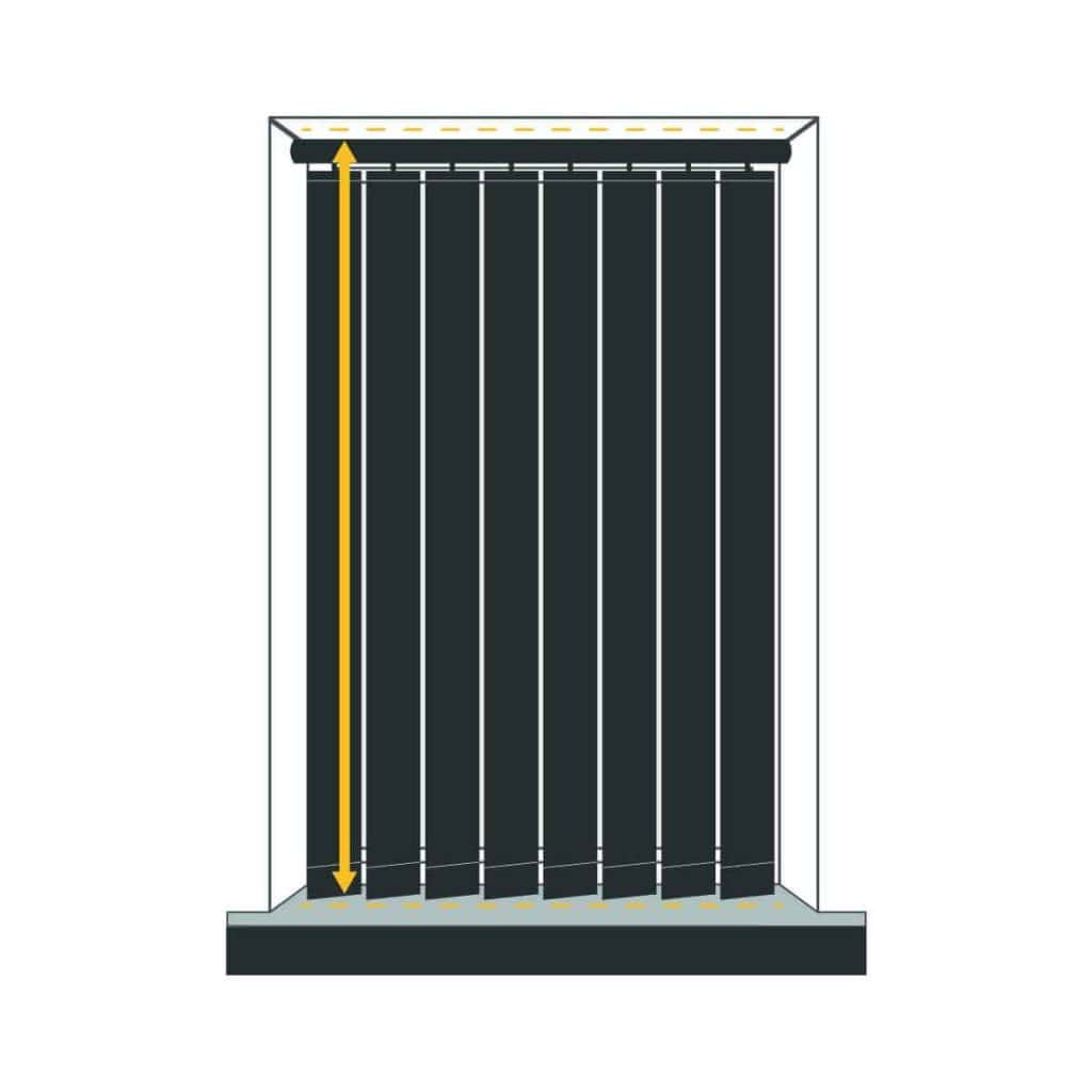 Black vertical blind.