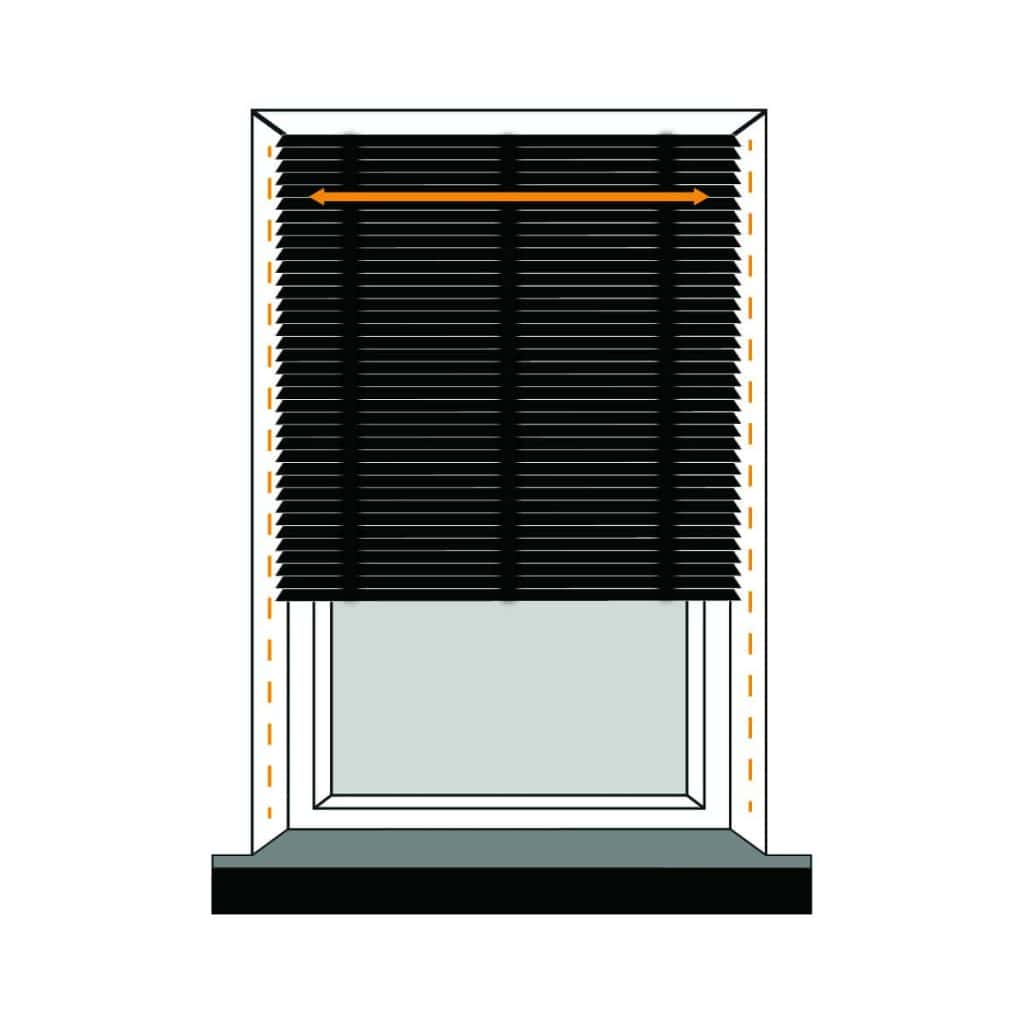 Black window blinds.