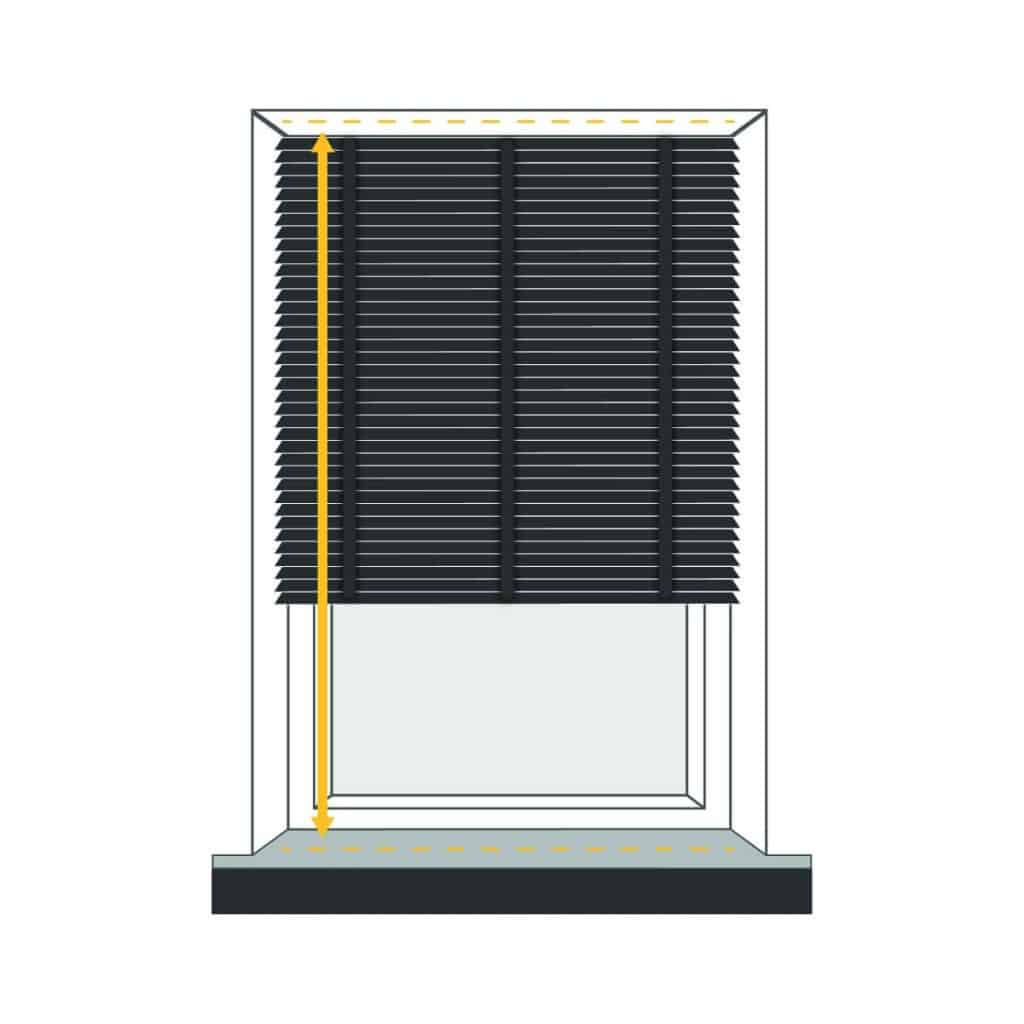 Black window blinds.