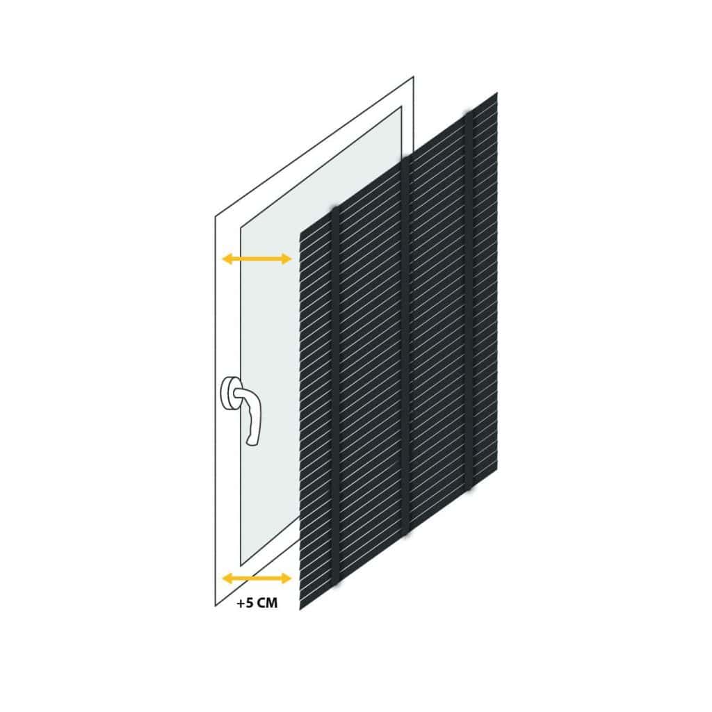 Black window blinds.