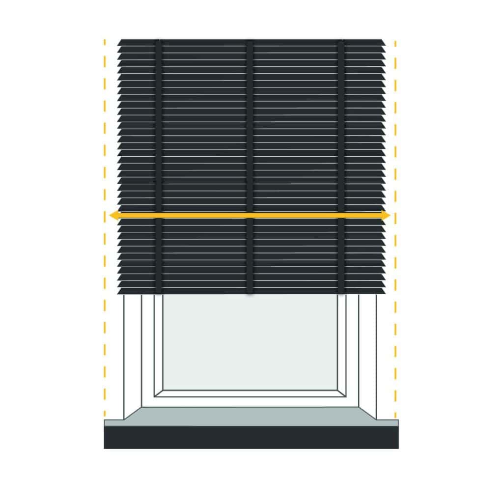 Black window blinds.