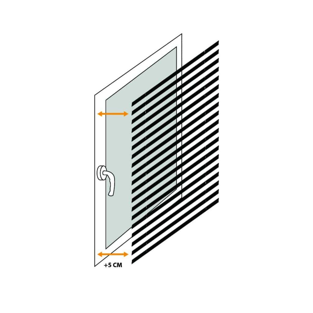 Black blinds on wind.