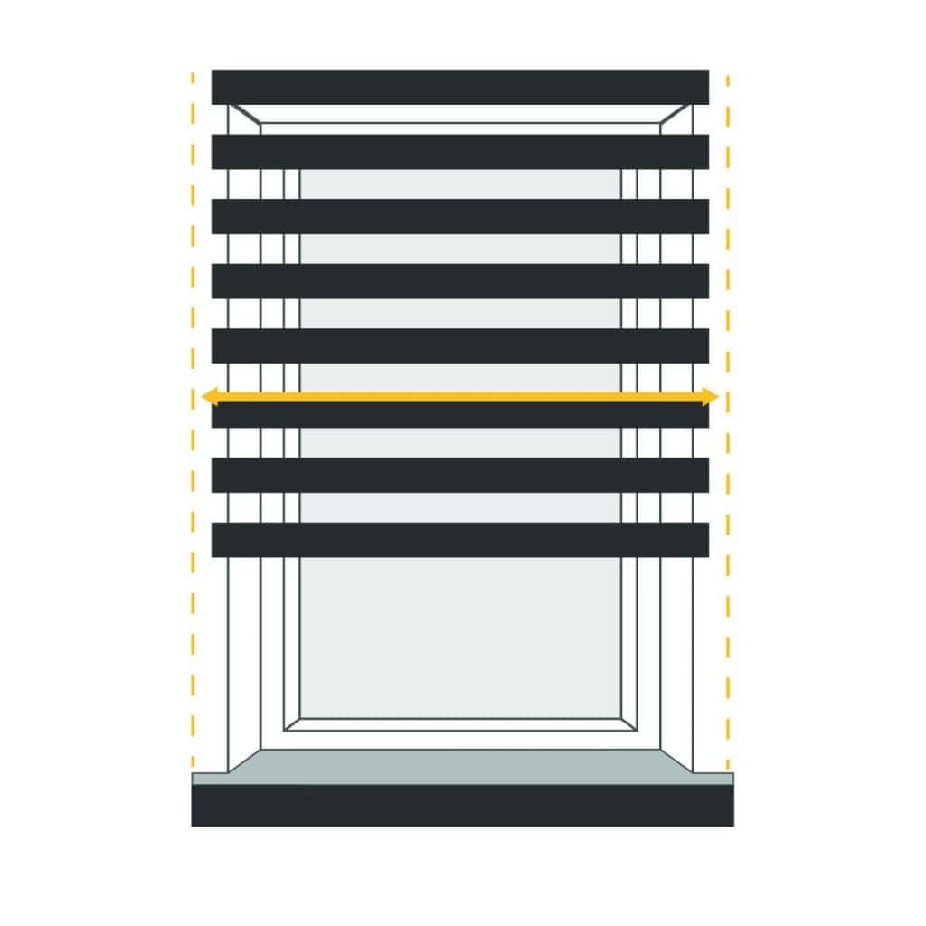 Black window blinds.