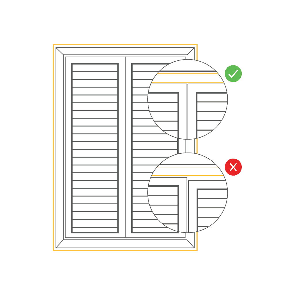 Black window blinds.