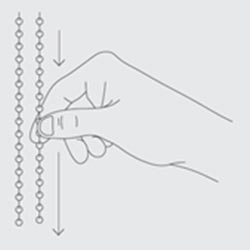 Adjusting blind cord.